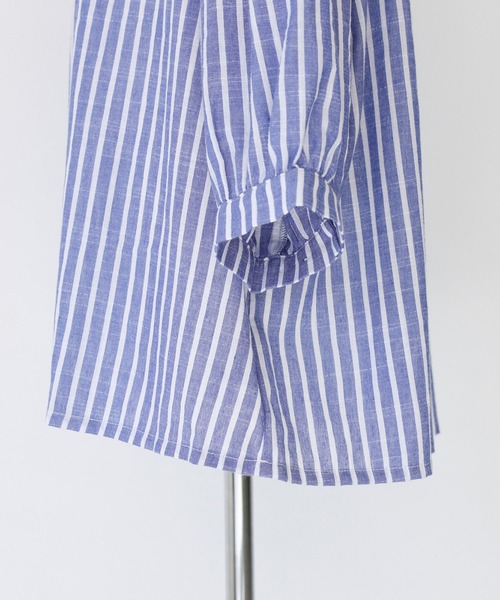 n'OrLABEL(ノアールレーベル)の「『ふんわりストライプデザインブラウス』(シャツ/ブラウス・レディース・ホワイト×ブルー・FREE)」の9枚目の写真