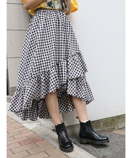 jouetie(ジュエティ)の「アシメフリルミモレスカート(スカート・レディース・レッド/ベージュ/ブラック/その他2/その他1・MEDIUM)」の5枚目の写真