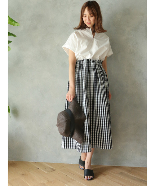 LBC（エルビーシー）の「消しプリーツロングスカート（スカート・レディース・ブラック/ベージュ・MEDIUM）」の10枚目の写真