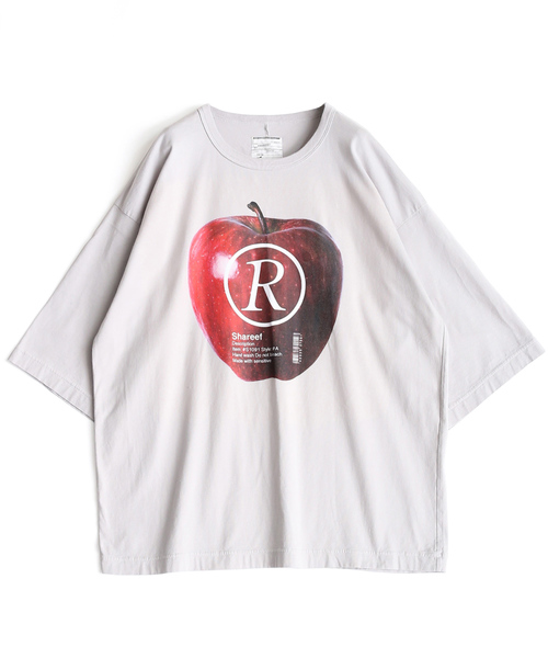 SHAREEF(シャリーフ)の「”APPLE R” S/S BIG-T(Tシャツ/カットソー・メンズ・オレンジ/パープル/ブラック/ライトグレー/ホワイト・1/2/3)」の3枚目の写真