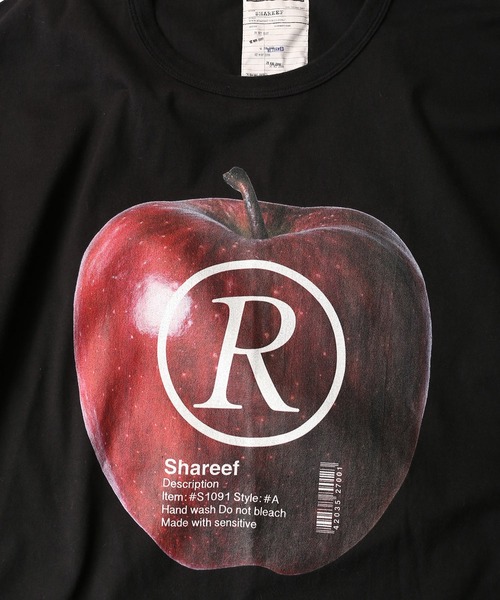 SHAREEF(シャリーフ)の「”APPLE R” S/S BIG-T(Tシャツ/カットソー・メンズ・オレンジ/パープル/ブラック/ライトグレー/ホワイト・1/2/3)」の7枚目の写真