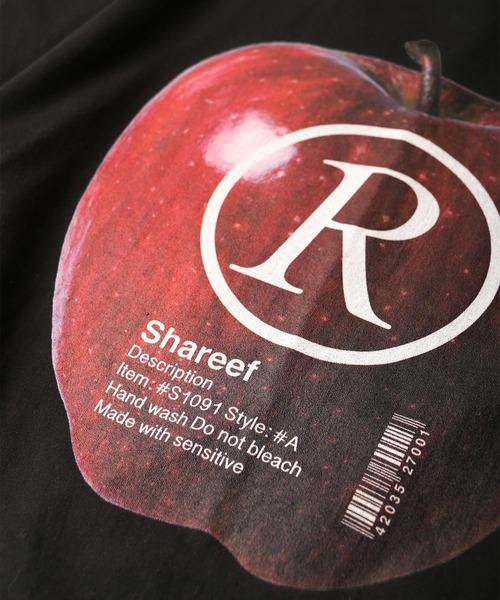 SHAREEF(シャリーフ)の「”APPLE R” S/S BIG-T(Tシャツ/カットソー・メンズ・オレンジ/パープル/ブラック/ライトグレー/ホワイト・1/2/3)」の8枚目の写真