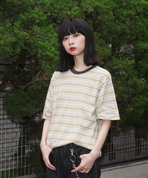 KAIKO(カイコー)の「KAIKO BORDER T-SHIRT(Tシャツ/カットソー・メンズ・ブルー/イエロー・S/M/L)」の5枚目の写真