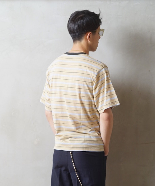 KAIKO(カイコー)の「KAIKO BORDER T-SHIRT(Tシャツ/カットソー・メンズ・ブルー/イエロー・S/M/L)」の6枚目の写真