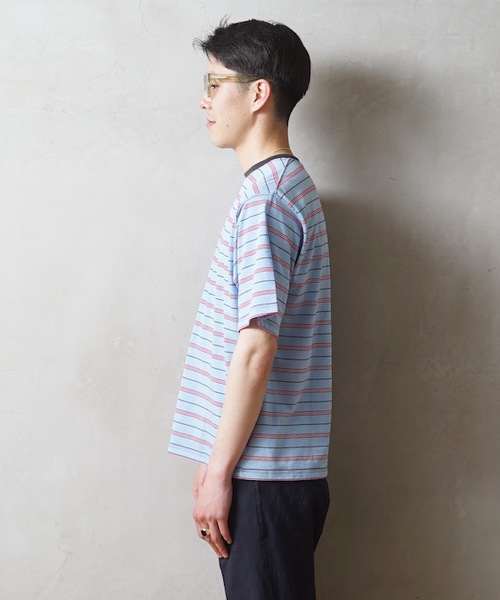 KAIKO(カイコー)の「KAIKO BORDER T-SHIRT(Tシャツ/カットソー・メンズ・ブルー/イエロー・S/M/L)」の3枚目の写真