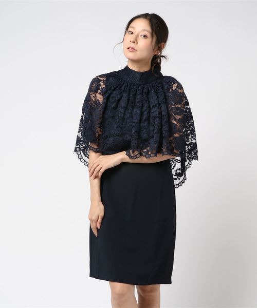 classicalelf（クラシカルエルフ）の「結婚式＆二次会に★レースショールセットアップパーティードレス　ワンピース（ドレス・レディース・ブラック/ベージュ/ネイビー/グレー/ピンク/イエロー・SMALL/MEDIUM/LARGE/X-LARGE/XX-LARGE）」の11枚目の写真