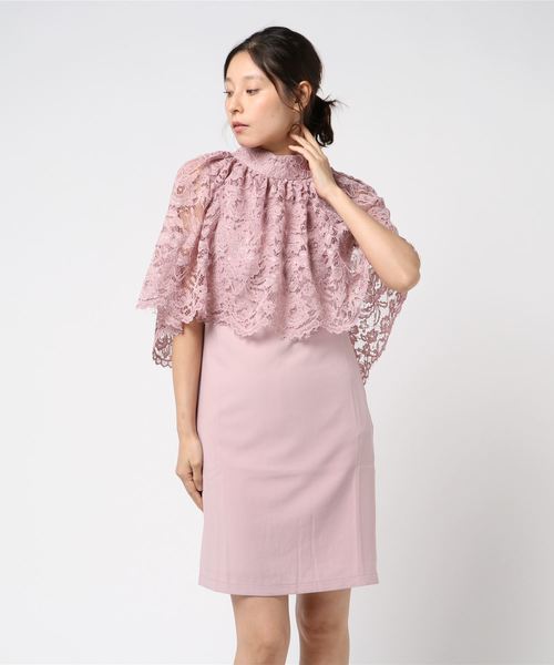 classicalelf（クラシカルエルフ）の「結婚式＆二次会に★レースショールセットアップパーティードレス　ワンピース（ドレス・レディース・ブラック/ベージュ/ネイビー/グレー/ピンク/イエロー・SMALL/MEDIUM/LARGE/X-LARGE/XX-LARGE）」の13枚目の写真