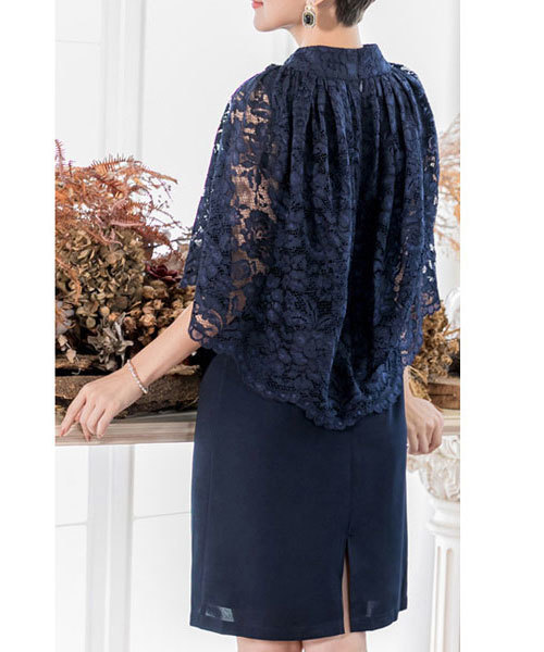 classicalelf（クラシカルエルフ）の「結婚式＆二次会に★レースショールセットアップパーティードレス　ワンピース（ドレス・レディース・ブラック/ベージュ/ネイビー/グレー/ピンク/イエロー・SMALL/MEDIUM/LARGE/X-LARGE/XX-LARGE）」の16枚目の写真