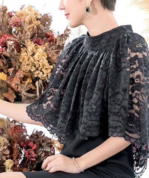 classicalelf（クラシカルエルフ）の「結婚式＆二次会に★レースショールセットアップパーティードレス　ワンピース（ドレス・レディース・ブラック/ベージュ/ネイビー/グレー/ピンク/イエロー・SMALL/MEDIUM/LARGE/X-LARGE/XX-LARGE）」の18枚目の写真