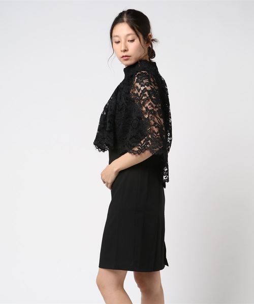 classicalelf（クラシカルエルフ）の「結婚式＆二次会に★レースショールセットアップパーティードレス　ワンピース（ドレス・レディース・ブラック/ベージュ/ネイビー/グレー/ピンク/イエロー・SMALL/MEDIUM/LARGE/X-LARGE/XX-LARGE）」の7枚目の写真