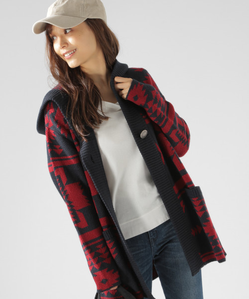 BAYFLOW(ベイフロー)の「フード付きジャガードカーディガン 18AW(カーディガン/ボレロ・レディース・ブラック/ベージュ/ネイビー・SMALL/MEDIUM)」の22枚目の写真