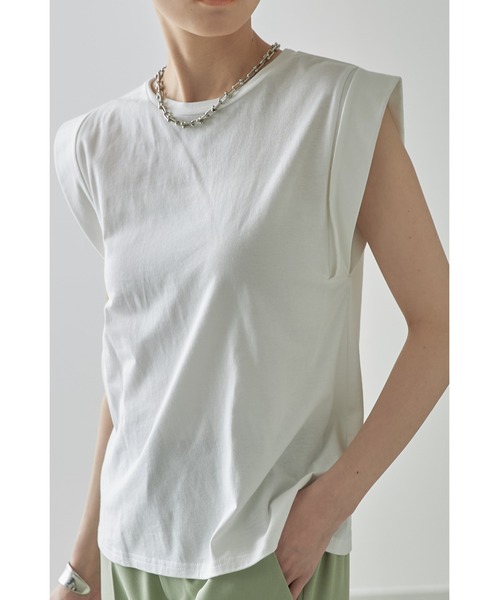 &. NOSTALGIA(アンドドットノスタルジア)の「シンプルカットソーコットンTシャツ(Tシャツ/カットソー・レディース・ブラック/ブラウン/杢グレー/グレイッシュブルー/モカ/ホワイト/ピンク/ミント・M)」の3枚目の写真