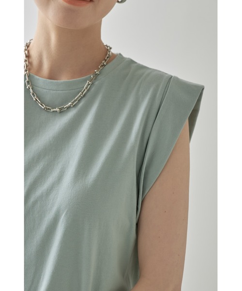 &. NOSTALGIA(アンドドットノスタルジア)の「シンプルカットソーコットンTシャツ(Tシャツ/カットソー・レディース・ブラック/ブラウン/杢グレー/グレイッシュブルー/モカ/ホワイト/ピンク/ミント・M)」の19枚目の写真