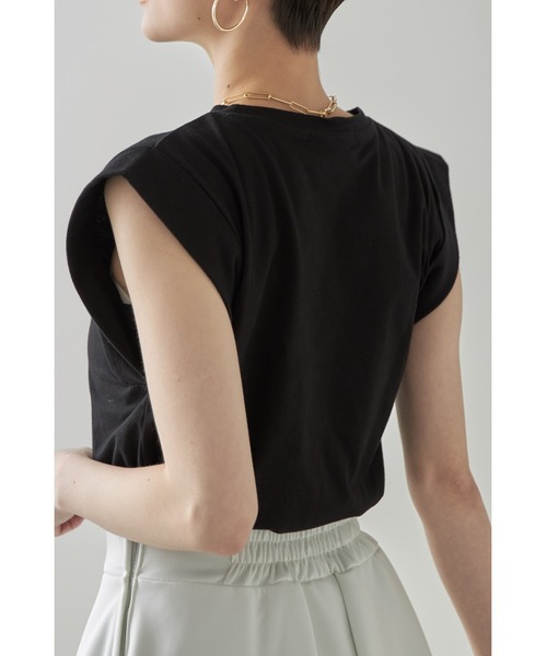 &. NOSTALGIA(アンドドットノスタルジア)の「シンプルカットソーコットンTシャツ(Tシャツ/カットソー・レディース・ブラック/ブラウン/杢グレー/グレイッシュブルー/モカ/ホワイト/ピンク/ミント・M)」の14枚目の写真