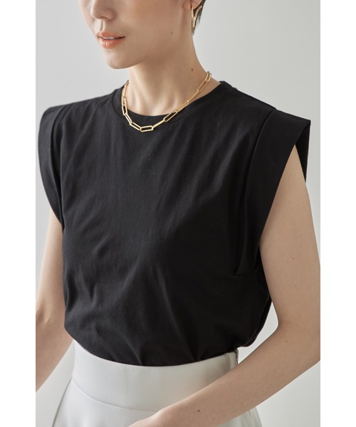 &. NOSTALGIA(アンドドットノスタルジア)の「シンプルカットソーコットンTシャツ(Tシャツ/カットソー・レディース・ブラック/ブラウン/杢グレー/グレイッシュブルー/モカ/ホワイト/ピンク/ミント・M)」の13枚目の写真