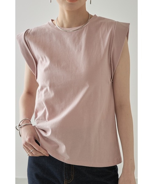 &. NOSTALGIA(アンドドットノスタルジア)の「シンプルカットソーコットンTシャツ(Tシャツ/カットソー・レディース・ブラック/ブラウン/杢グレー/グレイッシュブルー/モカ/ホワイト/ピンク/ミント・M)」の12枚目の写真