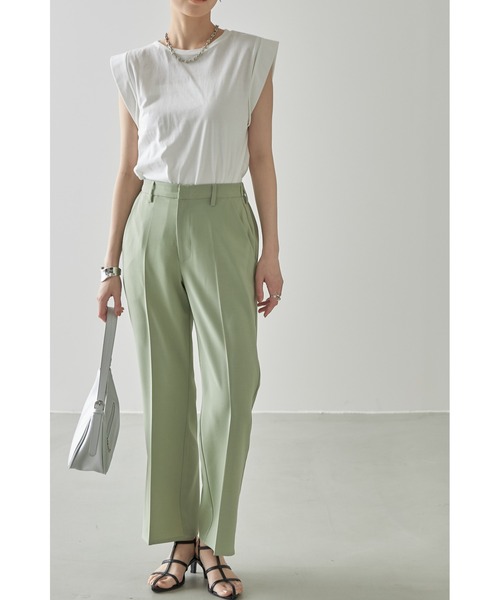 &. NOSTALGIA(アンドドットノスタルジア)の「シンプルカットソーコットンTシャツ(Tシャツ/カットソー・レディース・ブラック/ブラウン/杢グレー/グレイッシュブルー/モカ/ホワイト/ピンク/ミント・M)」の18枚目の写真