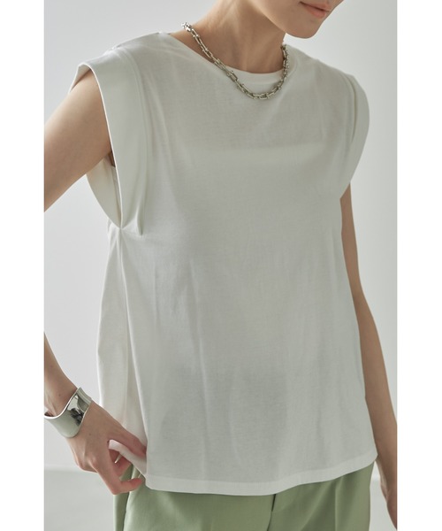 &. NOSTALGIA(アンドドットノスタルジア)の「シンプルカットソーコットンTシャツ(Tシャツ/カットソー・レディース・ブラック/ブラウン/杢グレー/グレイッシュブルー/モカ/ホワイト/ピンク/ミント・M)」の16枚目の写真