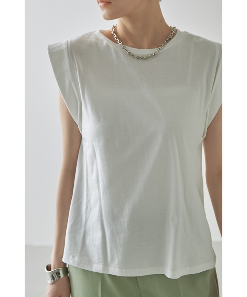 &. NOSTALGIA(アンドドットノスタルジア)の「シンプルカットソーコットンTシャツ(Tシャツ/カットソー・レディース・ブラック/ブラウン/杢グレー/グレイッシュブルー/モカ/ホワイト/ピンク/ミント・M)」の17枚目の写真