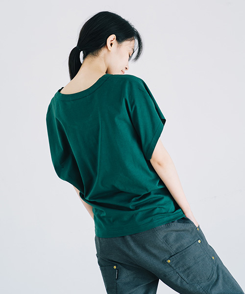 mercibeaucoup,（メルシーボークー）の「S Ｂ：カンマティー（Ｓ）（Tシャツ/カットソー・レディース・ホワイト/グリーン/グレー・01）」の14枚目の写真