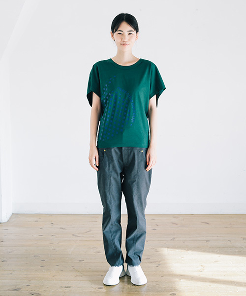 mercibeaucoup,（メルシーボークー）の「S Ｂ：カンマティー（Ｓ）（Tシャツ/カットソー・レディース・ホワイト/グリーン/グレー・01）」の15枚目の写真