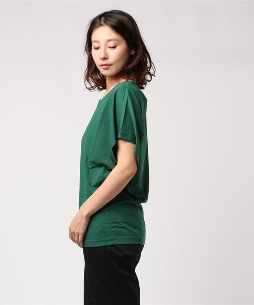 mercibeaucoup,（メルシーボークー）の「S Ｂ：カンマティー（Ｓ）（Tシャツ/カットソー・レディース・ホワイト/グリーン/グレー・01）」の4枚目の写真