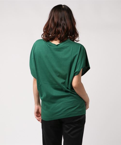 mercibeaucoup,（メルシーボークー）の「S Ｂ：カンマティー（Ｓ）（Tシャツ/カットソー・レディース・ホワイト/グリーン/グレー・01）」の5枚目の写真