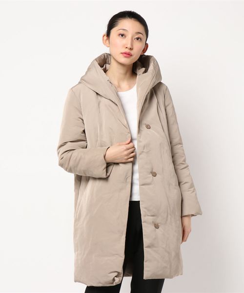 YECCA VECCA（イェッカヴェッカ）の「フーディー中綿コート（ピーコート・レディース・ブラック/ベージュ・FREE）」の2枚目の写真