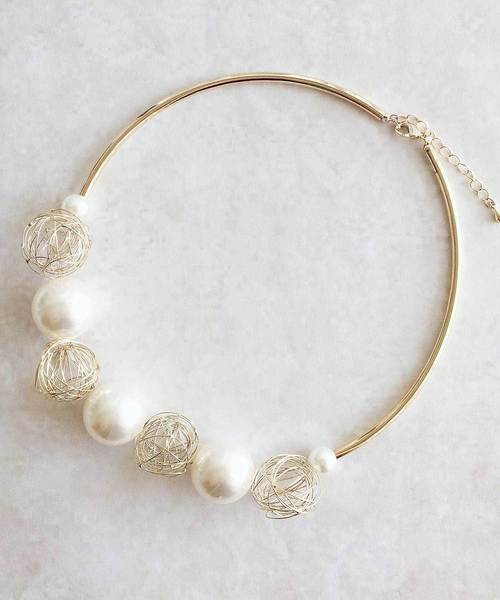 Cupid Heart（キューピッドハート）の「【Cupid Heart】結婚式アクセサリー ワイヤーパールネックレス（ネックレス・レディース・ゴールド・MEDIUM）」の4枚目の写真