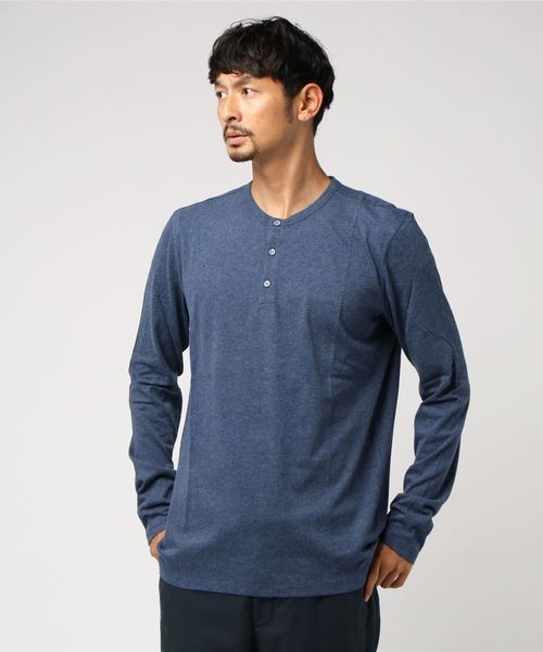 MAJESTIC HOMME(マジェスティックオム)の「MAJESTIC HOMME ヘンリーネック長袖プルオーバー(Tシャツ/カットソー・メンズ・ホワイト/カーキ/ダークブルー・S/M)」の3枚目の写真