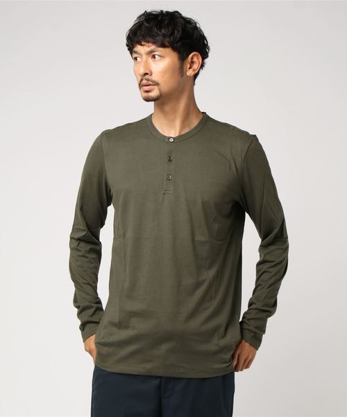 MAJESTIC HOMME(マジェスティックオム)の「MAJESTIC HOMME ヘンリーネック長袖プルオーバー(Tシャツ/カットソー・メンズ・ホワイト/カーキ/ダークブルー・S/M)」の2枚目の写真