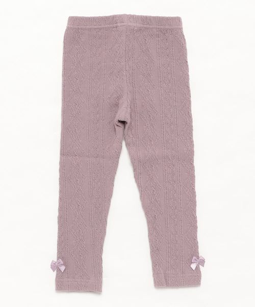 Catherine Cottage(キャサリンコテージ)の「ケーブルレギンス(レギンス/スパッツ・キッズ・ブラック/ネイビー/グレー/オフホワイト/ライラック/キナリ/ピンク/オリーブ・90/100/110/120/130/140/150)」の10枚目の写真