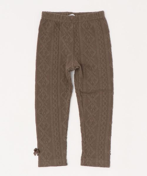 Catherine Cottage(キャサリンコテージ)の「ケーブルレギンス(レギンス/スパッツ・キッズ・ブラック/ネイビー/グレー/オフホワイト/ライラック/キナリ/ピンク/オリーブ・90/100/110/120/130/140/150)」の5枚目の写真