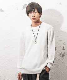 MinoriTY | 7G片畦ルーズシルエットヘムロングクルーネックニット(ニット/セーター)