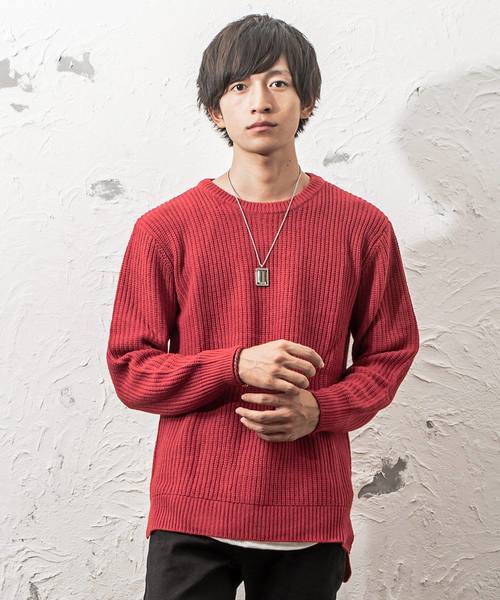 MinoriTY(マイノリティ)の「7G片畦ルーズシルエットヘムロングクルーネックニット(ニット/セーター・メンズ・ブラック/ブラウン/ワイン/ネイビー/グレー/ホワイト/オレンジ/ベージュ・L/M)」の8枚目の写真