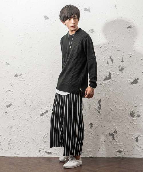 MinoriTY(マイノリティ)の「7G片畦ルーズシルエットヘムロングクルーネックニット(ニット/セーター・メンズ・ブラック/ブラウン/ワイン/ネイビー/グレー/ホワイト/オレンジ/ベージュ・L/M)」の10枚目の写真