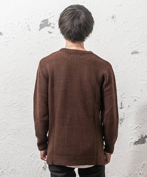 MinoriTY(マイノリティ)の「7G片畦ルーズシルエットヘムロングクルーネックニット(ニット/セーター・メンズ・ブラック/ブラウン/ワイン/ネイビー/グレー/ホワイト/オレンジ/ベージュ・L/M)」の18枚目の写真