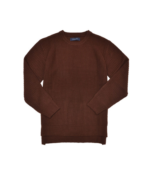 MinoriTY(マイノリティ)の「7G片畦ルーズシルエットヘムロングクルーネックニット(ニット/セーター・メンズ・ブラック/ブラウン/ワイン/ネイビー/グレー/ホワイト/オレンジ/ベージュ・L/M)」の22枚目の写真