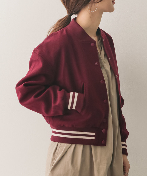 URBAN RESEARCH DOORS(アーバンリサーチドアーズ)の「BUT WIN BUTWIN WOOL BLOUSON∴(ブルゾン・レディース・ネイビー/レッド・ONE)」の2枚目の写真