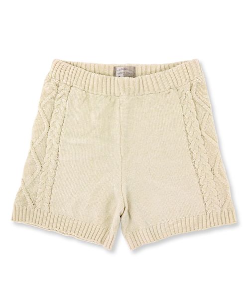 fran de lingerie(フランデランジェリー)の「teddy knit テディニット ケーブル編みショートパンツ(ルームウェア/パジャマ・レディース・オフホワイト/ピンク/モカ・M-L)」の2枚目の写真