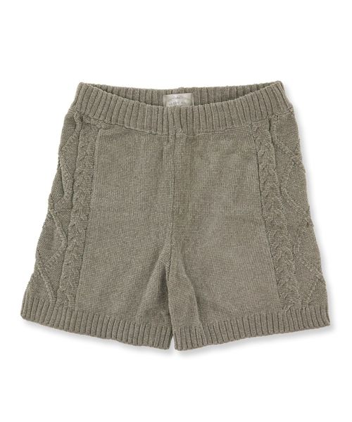 fran de lingerie(フランデランジェリー)の「teddy knit テディニット ケーブル編みショートパンツ(ルームウェア/パジャマ・レディース・オフホワイト/ピンク/モカ・M-L)」の3枚目の写真