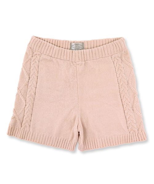 fran de lingerie(フランデランジェリー)の「teddy knit テディニット ケーブル編みショートパンツ(ルームウェア/パジャマ・レディース・オフホワイト/ピンク/モカ・M-L)」の13枚目の写真