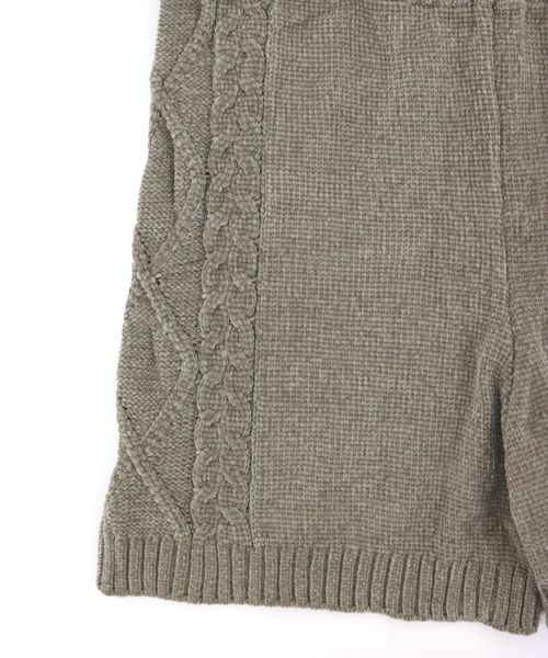 fran de lingerie(フランデランジェリー)の「teddy knit テディニット ケーブル編みショートパンツ(ルームウェア/パジャマ・レディース・オフホワイト/ピンク/モカ・M-L)」の10枚目の写真