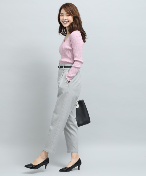 VIS(ビス)の「メタル付裏起毛テーパードパンツ(その他パンツ・レディース・ブラック/ブラック系その他/グレー/ブラウン・S/M/L)」の10枚目の写真