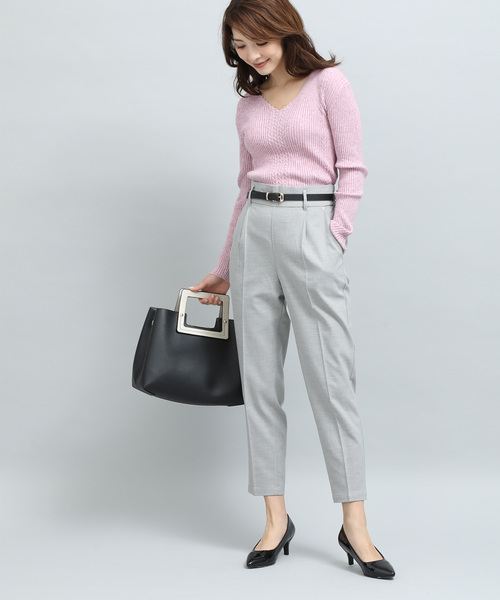 VIS(ビス)の「メタル付裏起毛テーパードパンツ(その他パンツ・レディース・ブラック/ブラック系その他/グレー/ブラウン・S/M/L)」の11枚目の写真