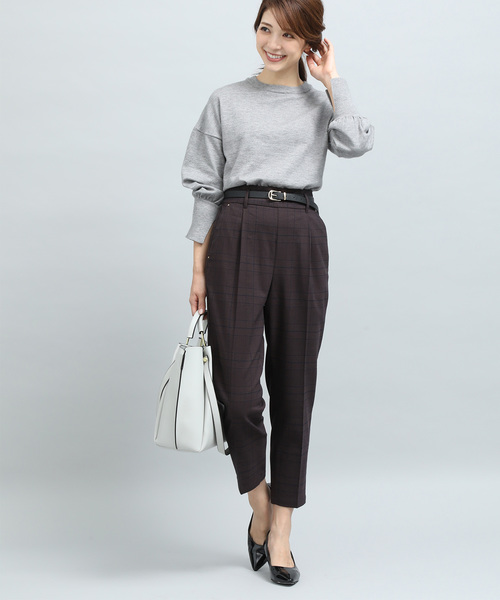 VIS(ビス)の「メタル付裏起毛テーパードパンツ(その他パンツ・レディース・ブラック/ブラック系その他/グレー/ブラウン・S/M/L)」の7枚目の写真