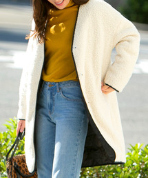 リバーシブルロングふわもこボアブルゾン