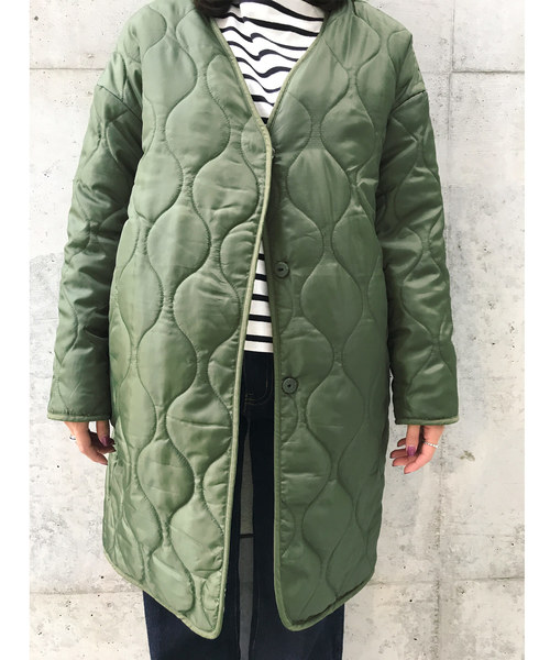 KOBE LETTUCE（コウベレタス）の「リバーシブルロングふわもこボアブルゾン（ブルゾン・レディース・カーキ/ベージュ/ブラック/アイボリー・FREE）」の10枚目の写真