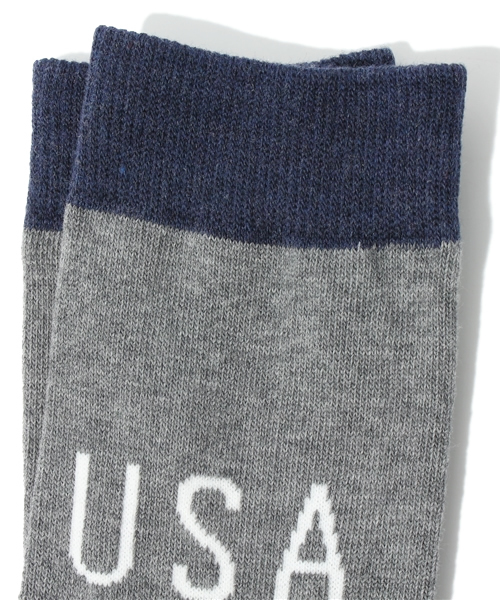 ROSTER SOX(ロスターソックス)の「日本製 男女兼用 ロスターソックス ROSTER SOX FLAG USA(ソックス/靴下・メンズ・ホワイト/グレー/ネイビー・27cm)」の4枚目の写真
