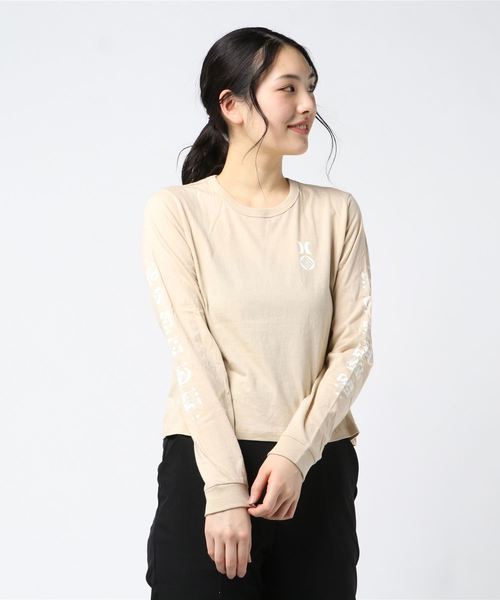 Hurley (ハーレー)の「W CRYPTIK LS T-SHIRT/ハーレー ロンT 袖プリント ショート丈(Tシャツ/カットソー・レディース・チャコールグレー/ブラウン系その他・X-SMALL/SMALL)」の2枚目の写真
